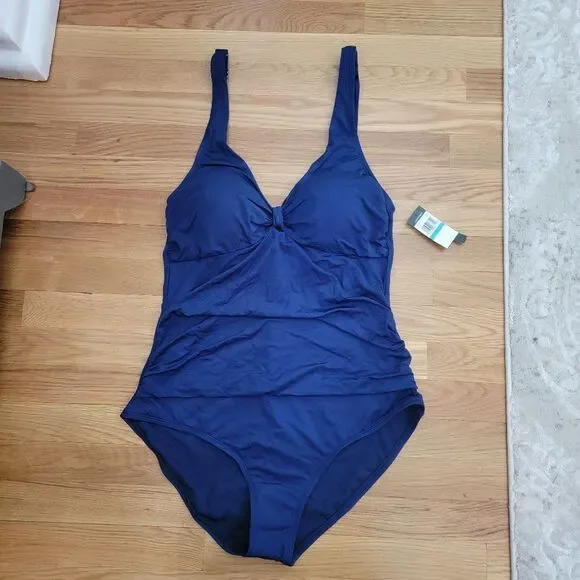 Jantzen Women's Navy Blue Women's One Piece Swimsuit Size 10